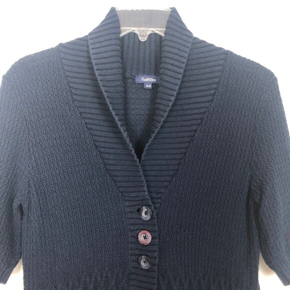 Reitmans Button Front Chunky Knit Short Sleeve Cardigan Size M - Picture 3 of 10